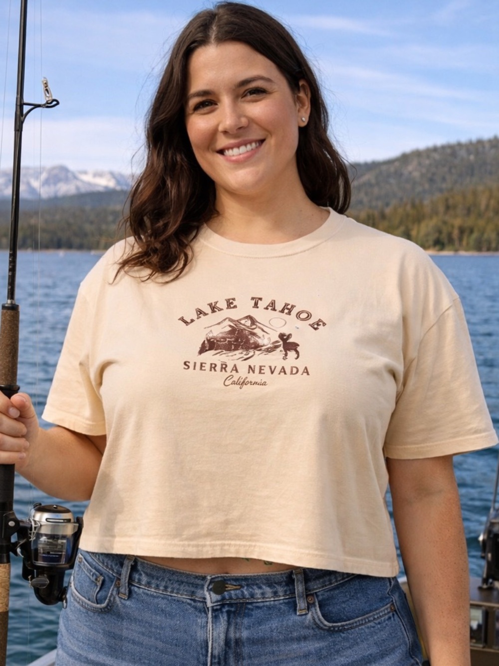 Organic Generation -  Women’s Cream Tahoe cropped T-Shirt size XL